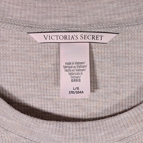 Victoria’s Secret Waffle Sleep Shirt L Oatmeal - Picture 3 of 5